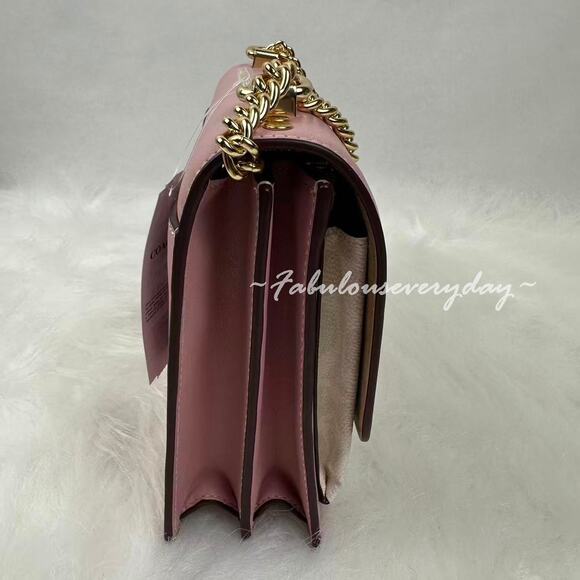 Coach Klare Crossbody Bag In Signature Canvas & Leather/Gold/Carnation CV978 - Picture 8 of 13